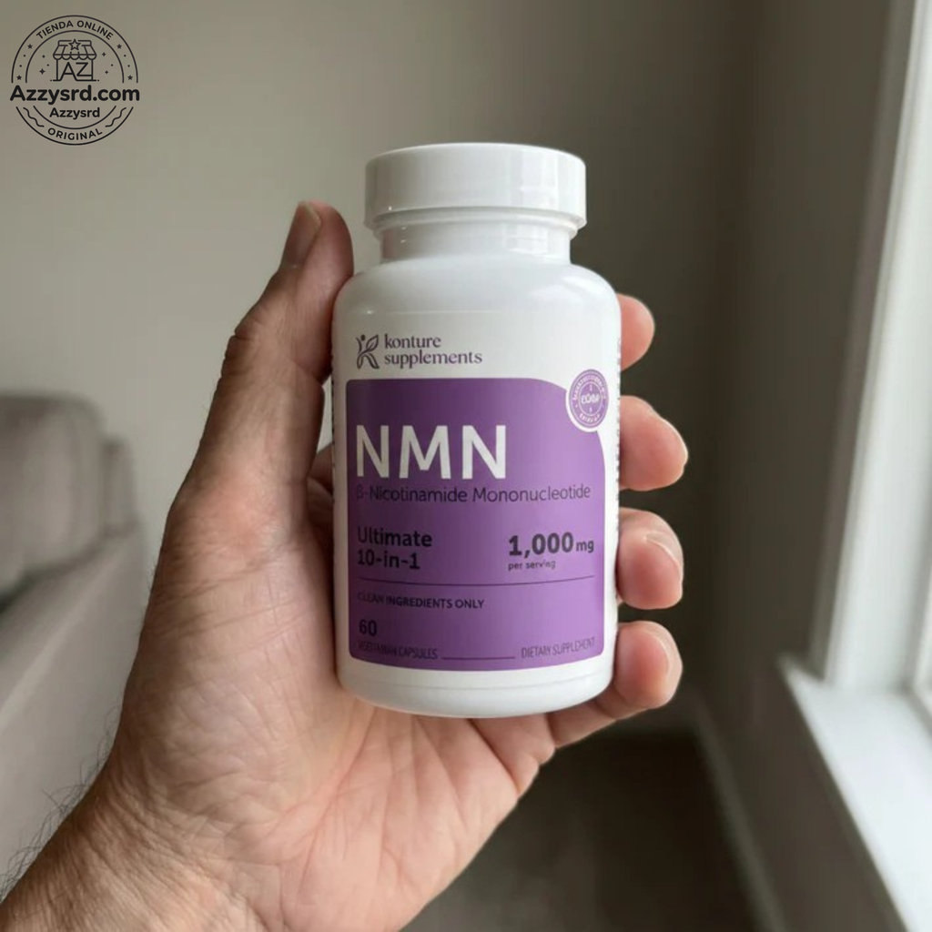 🧬Complejo NMN 10 en 1 de 1000 mg (60 Cápsulas) | Con Mononucleótido de Nicotinamida, Resveratrol, CoQ10, Quercetina y Glutatión | Potente Precursor para Energía Celular y Antienvejecimiento🌿