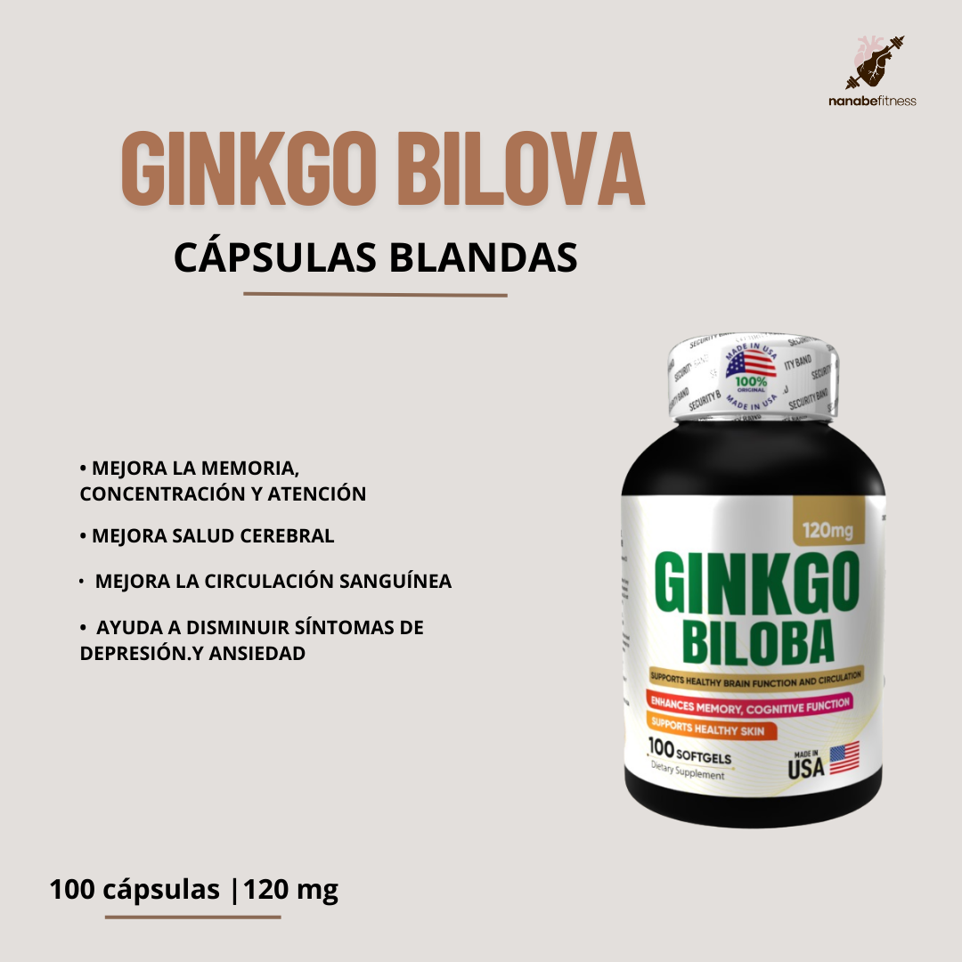 Ginkgo Biloba 120 mg ✨ Tu compañero mental para una concentración ininterrumpida