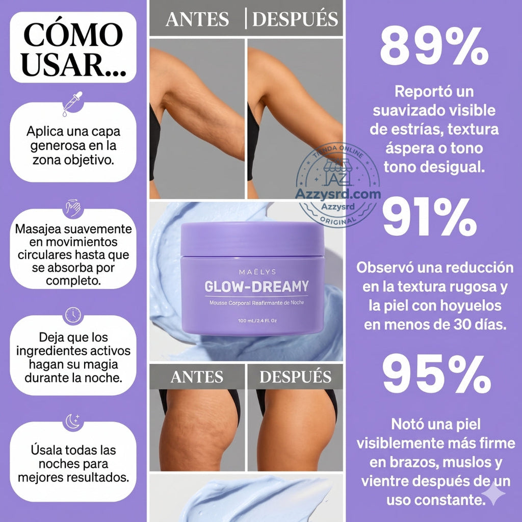 ✨🌙 MAËLYS CREMA GET-DREAMY 🍑💖 💎 Reduce la apariencia de la celulitis, reafirma tu piel e hidrata profundamente durante la noche ✨🛌🌸