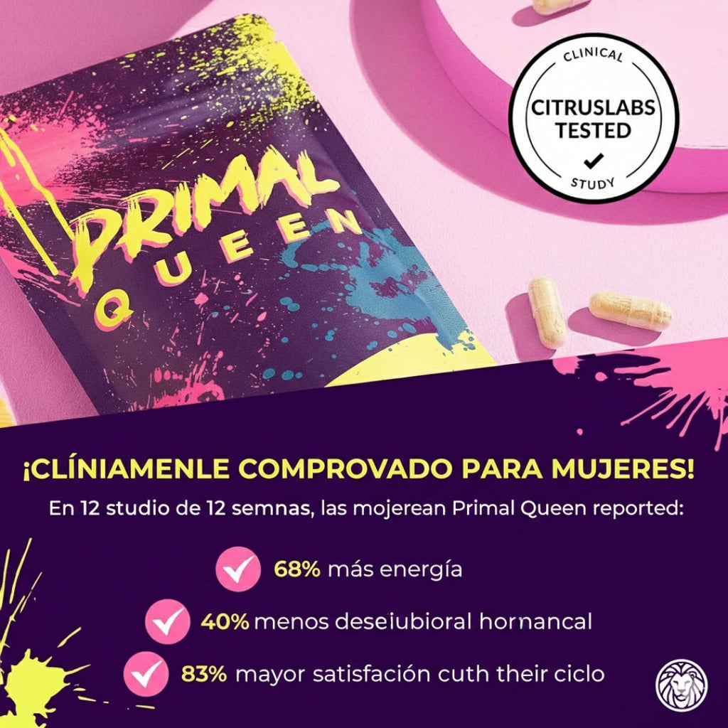 Primal Queen™ –Apoya el equilibrio hormonal femenino  Aumenta energía y resistencia natural  Favorece piel, cabello y uñas – Fuerza, Vitalidad y Balance Femenino en su Forma Más Pura