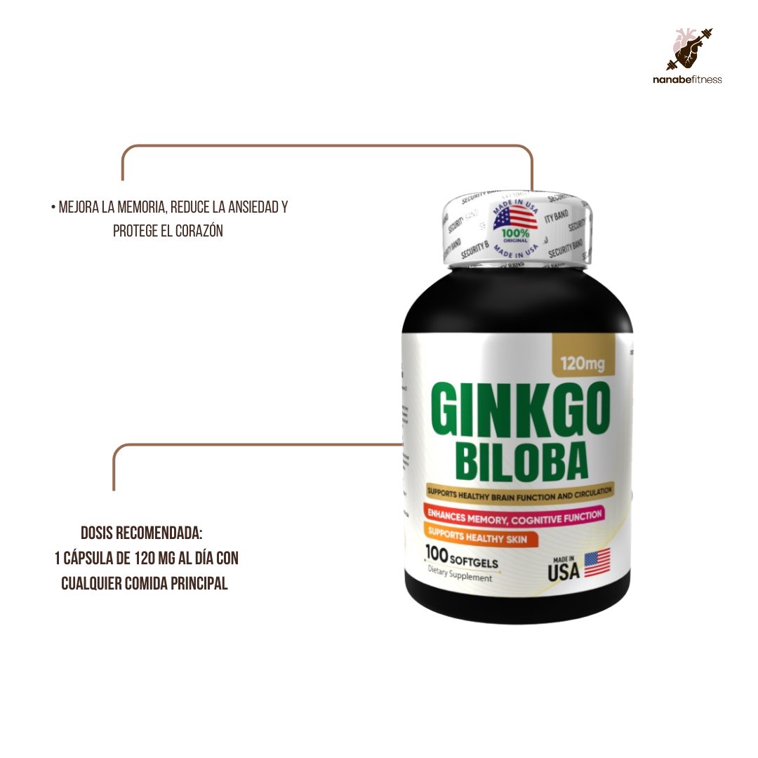 Ginkgo Biloba 120 mg ✨ Tu compañero mental para una concentración ininterrumpida