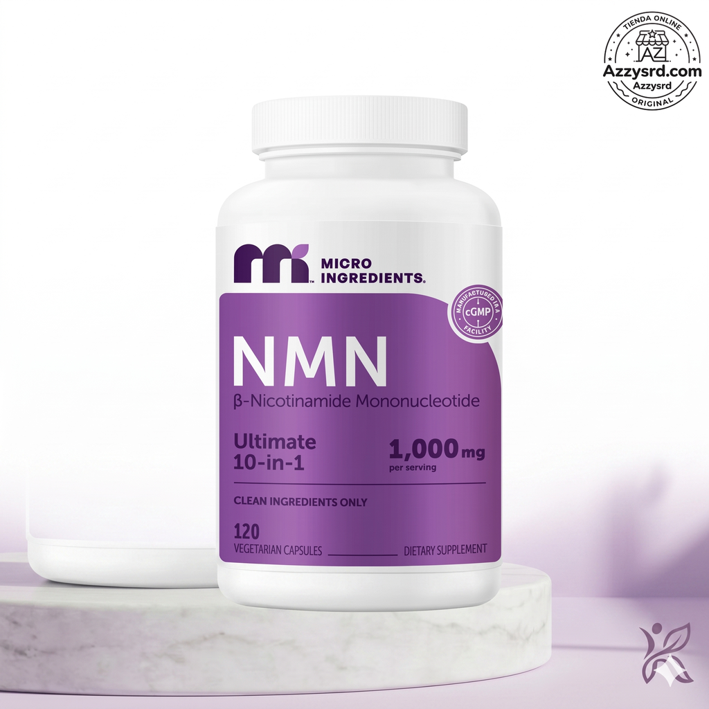 🧬Complejo NMN 10 en 1 de 1000 mg (60 Cápsulas) | Con Mononucleótido de Nicotinamida, Resveratrol, CoQ10, Quercetina y Glutatión | Potente Precursor para Energía Celular y Antienvejecimiento🌿